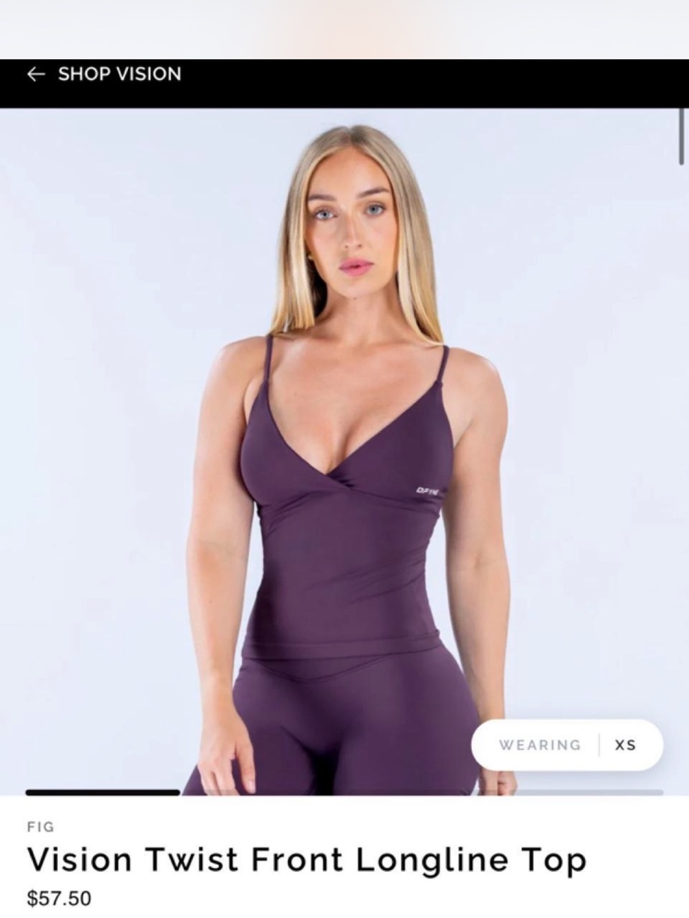 Vision Twist Front Longline Top — Fig